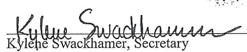 Handwritten signature of Kylene Swackhamer
