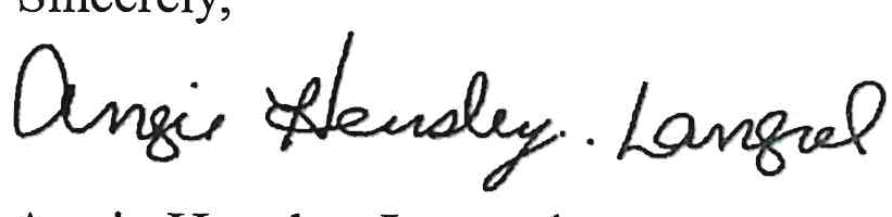 Signature of Angie Hensley-Langrel