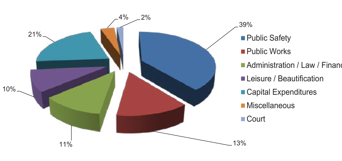 Pie chart of 2024 General City Services expenditures by category