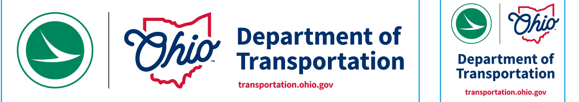 ODOT Zephyr-Ohio logo with transportation.ohio.gov website URL displayed in horizontal and vertical configurations