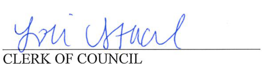 Signature of Clerk of Council