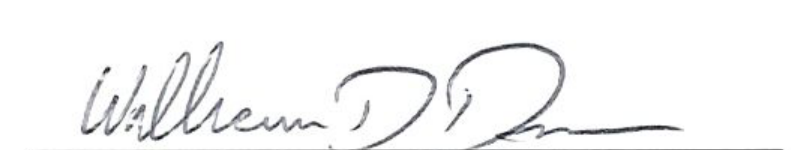 Signature of Mayor William D. Duncan
