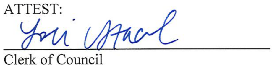 Handwritten signature of Clerk of Council