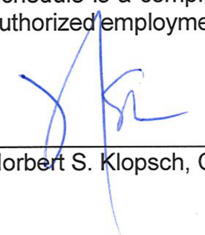 Signature of Norbert S. Klopsch
