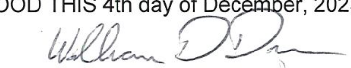 Mayor William D. Duncan signature
