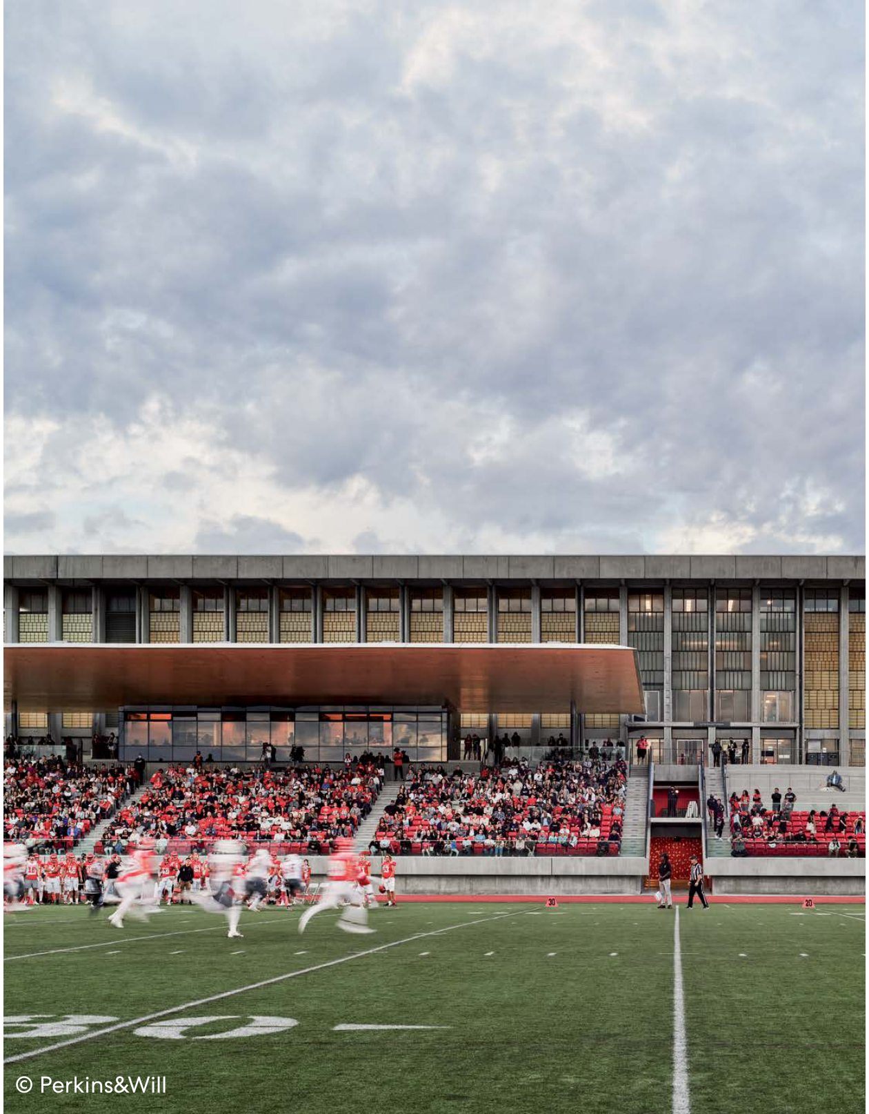 Adapted Smith’s Ballpark with preserved stadium seating and an active ground floor.