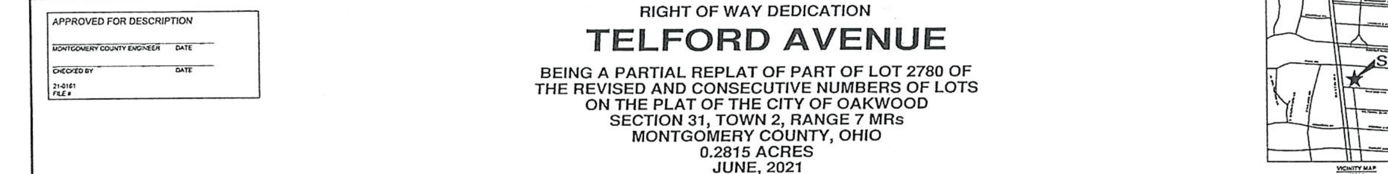 Plat Header showing Description Approval block, Title block, and Vicinity Location Map