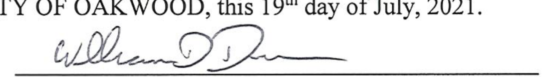 Signature of Mayor William D. Duncan