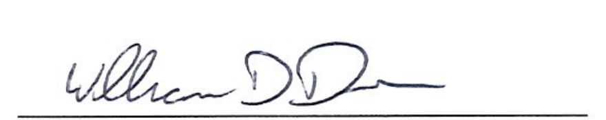 Signature of Mayor William D. Duncan
