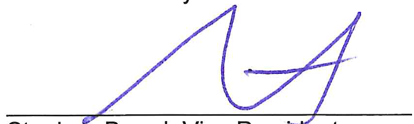 Handwritten signature of Stephen Brand on the approval line