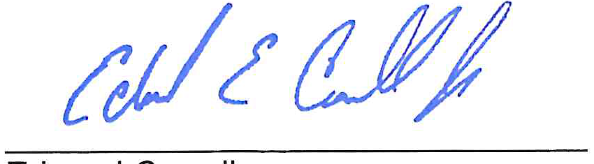 Handwritten signature of Edward Carroll on the approval line