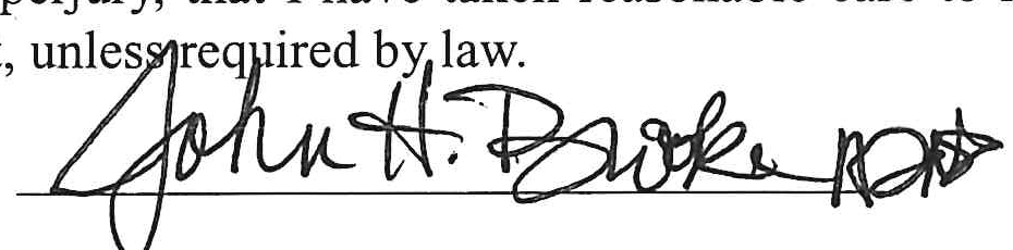 Signature of John H. Brooke