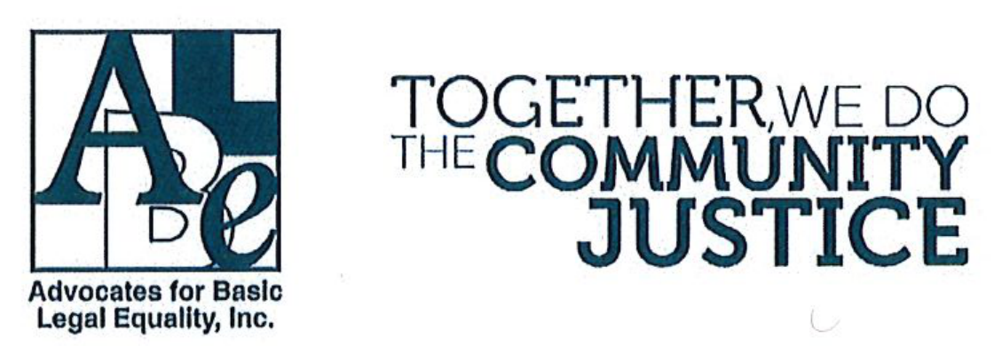 Advocates for Basic Legal Equality, Inc. logo with tagline Together We Do The Community Justice