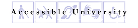 Accessible University logo with various accessibility icons
