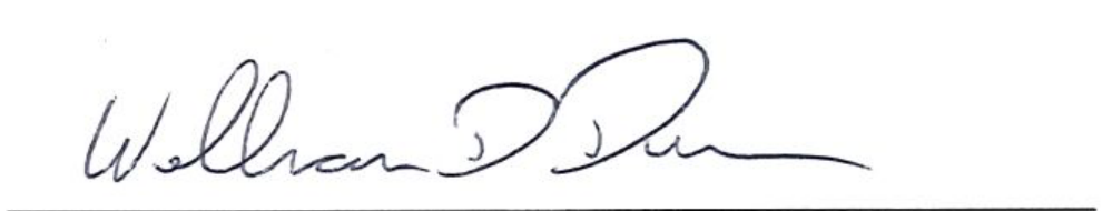 Signature of Mayor William Duncan