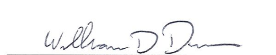 Signature of Mayor William D. Duncan