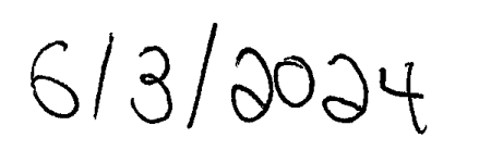 Handwritten date 6/3/2024