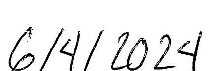 Handwritten date 6/4/2024