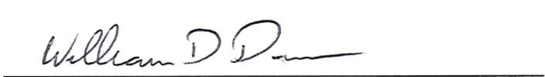 Signature of Mayor William D. Duncan