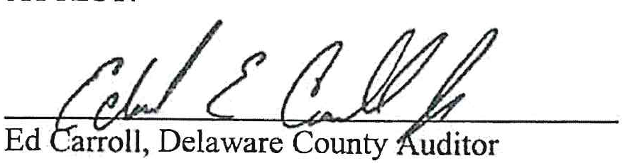 Signature of Ed Carroll, Delaware County Auditor