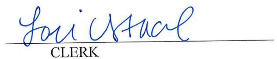 Signature of Clerk: Lori Stacel
