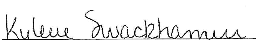 Signature of Kylene Swackhamer