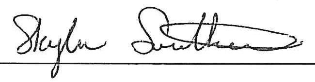 Signature of Skyler Southern