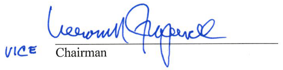 Signature of Vice Chairman
