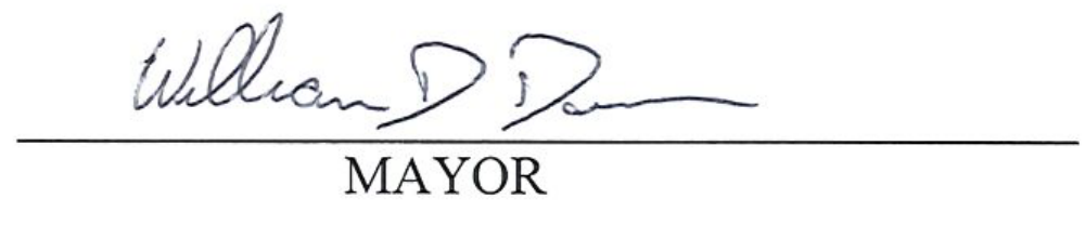 Signature of William D. Duncan, Mayor