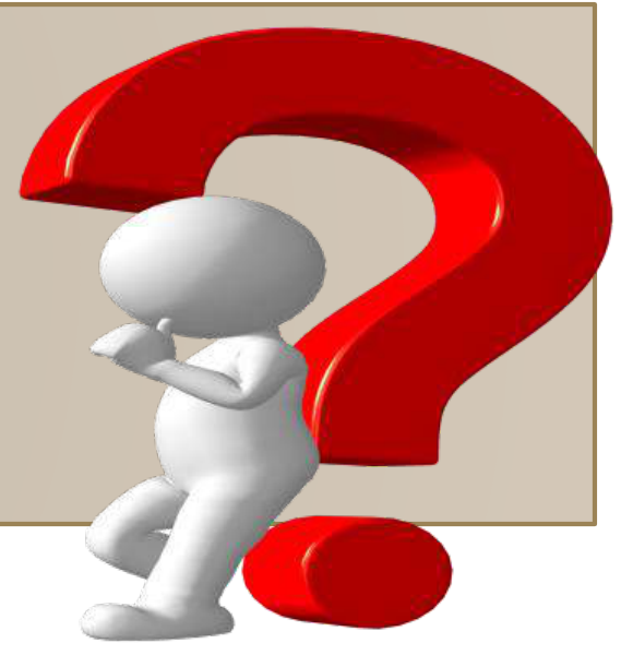 Question mark illustration with 3D figure
