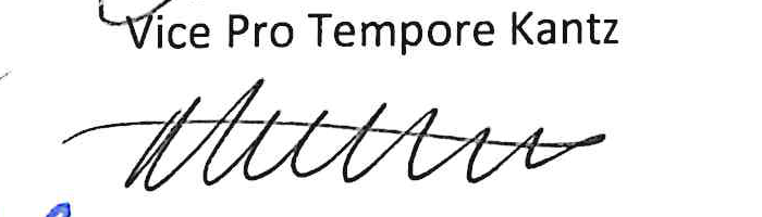 Vice Pro Tempore Kantz Signature