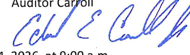 Auditor Carroll Signature