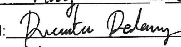 Signature of Notary Draeton Delaney