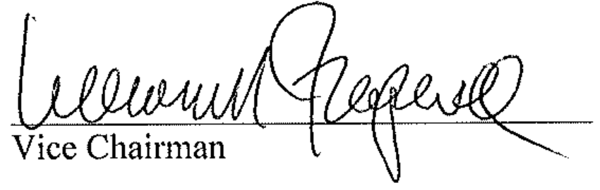 Signature of Vice Chairman
