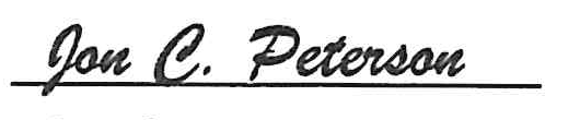 Signature of Jon C. Peterson