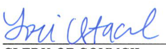 Signature of Clerk of Council