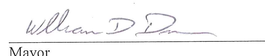 Signature of Mayor William D. Duncan