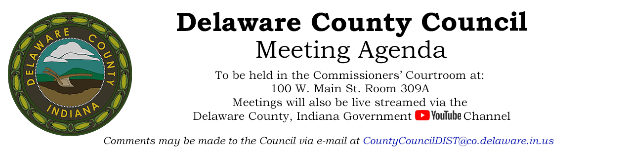 Delaware County Council Meeting Agenda Header with Seal