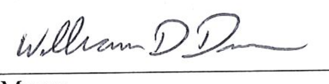 Mayor's signature