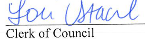 Clerk of Council's signature