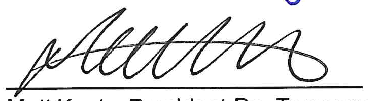 Handwritten signature of Matt Kantz