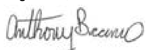 Signature of Anthony Branco