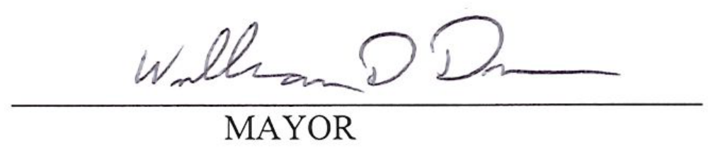 Signature of Mayor William D. Duncan