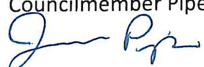 Signature of Councilmember Piper