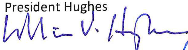 Signature of President Hughes