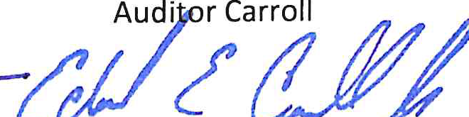Signature of Auditor Carroll