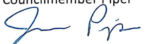 Signature of Councilmember Piper
