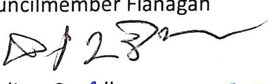 Signature of Councilmember Flanagan