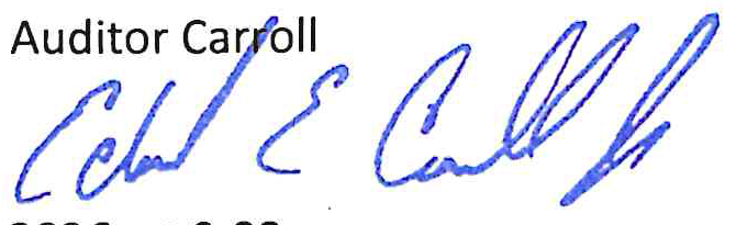 Signature of Auditor Carroll