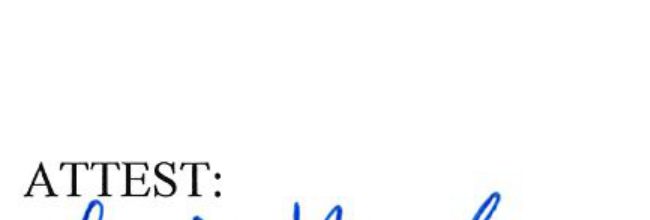 Handwritten attestation signature